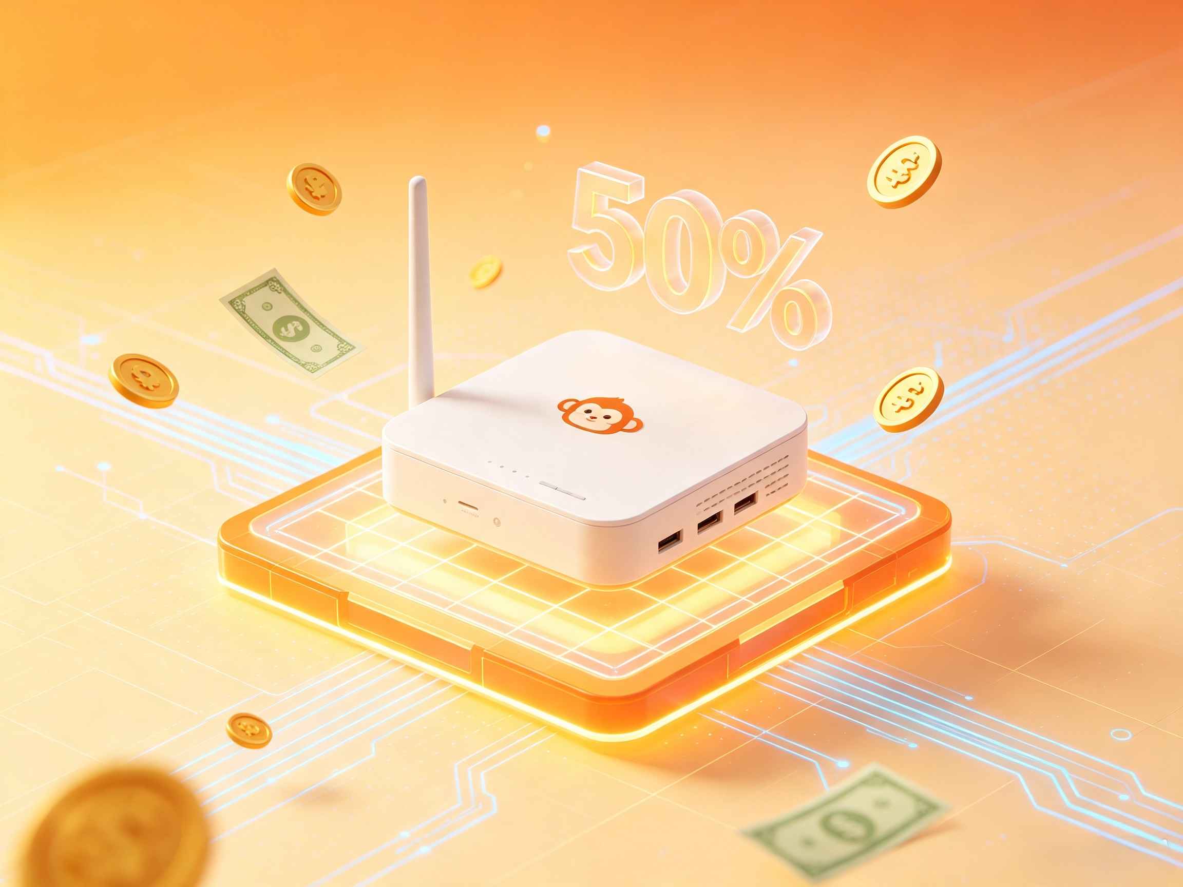 通天猴随身WiFi代理 - 50%高佣金分润